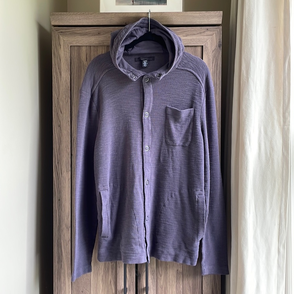 NWOT Kenneth Cole NY Hooded Button Up Jersey